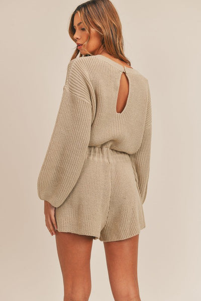 Cozy Knit Sweater Romper East Side Chic